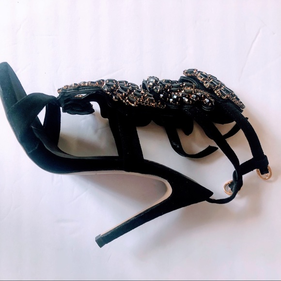Shoes - BLack butterfly rhinestone heel 8.5